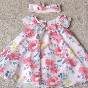 Floral Baby Dress with Headband